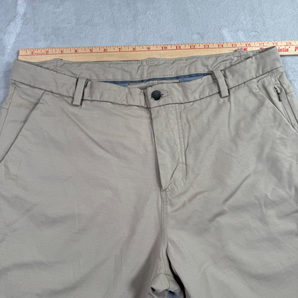 Lululemon Commission Slim-Fit Pant Mens 36x33 Khaki Tan Technical Chino Trousers - Picture 3 of 9